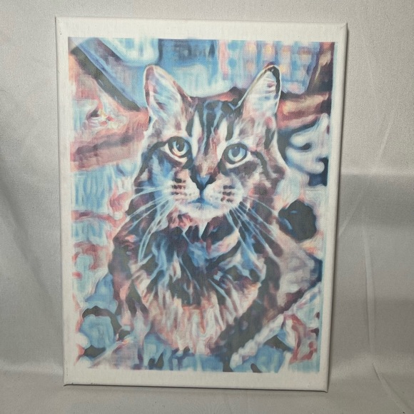 Colorful “Cat” canvas sign. - Picture 1 of 2